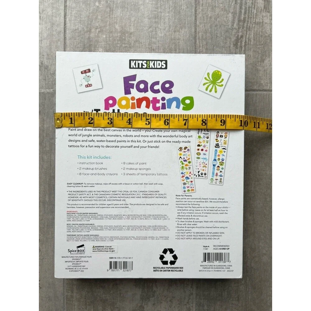 Children's Activity Kits for Face Painting & Tattoos Body Crayons Birthday Party